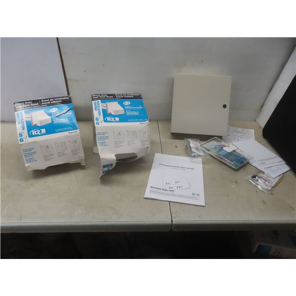New: Power Series Security System Panel Box and 2 - 6" Heavy Duty Wall Vent Hood