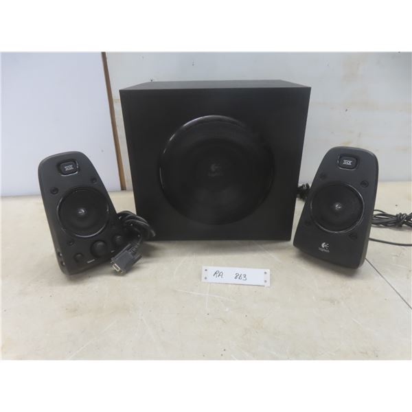 2 Logitech Speakers and Subwoofer
