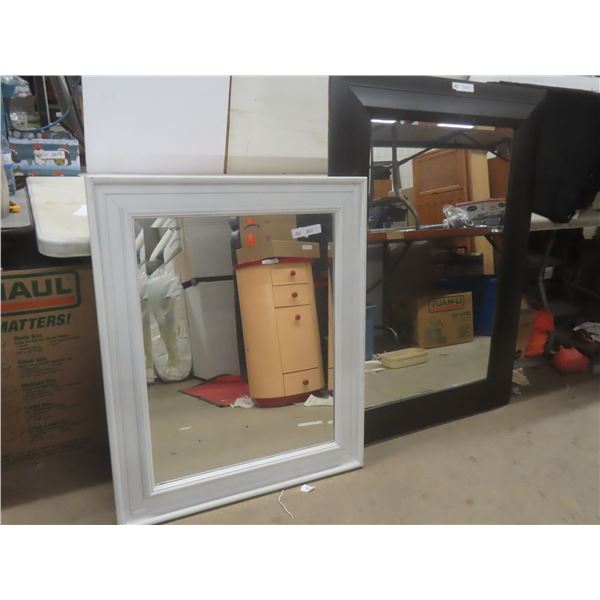 2 Framed Mirrors: 47" × 34" and 36" × 29½"