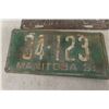 Image 3 : 5 Licence Plates: MB 1946 Tractor, MB 1931, 07 MB, 74 Alberta and Delaware
