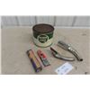 Image 1 : Quaker State 5 Lb Grease Pail and 2 Oil can Pump Funnels