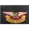 Image 1 : Vintage Motorcycle Patch, K Cycle Escort, 4" × 10"