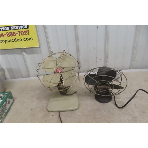 2 Vintage Fans: 1 Super Electric, 1 Dominion Electric
