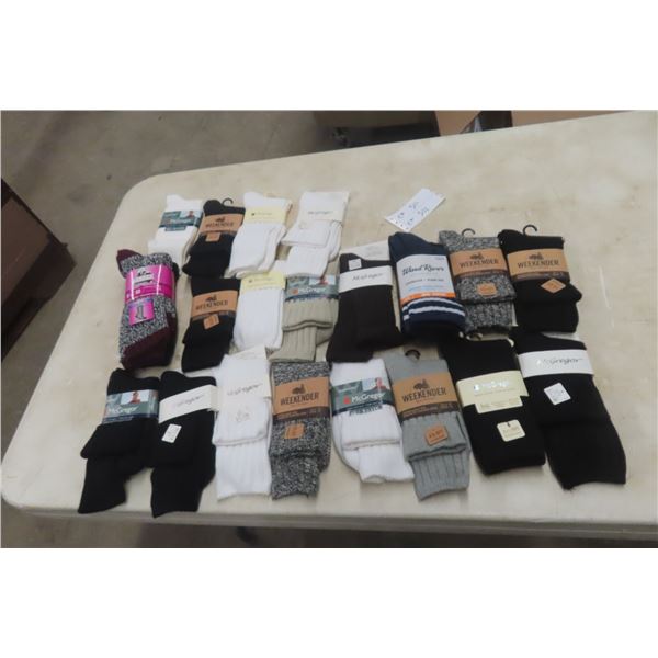 20 Packages of New Socks – Some Double, Triple and Single Packs