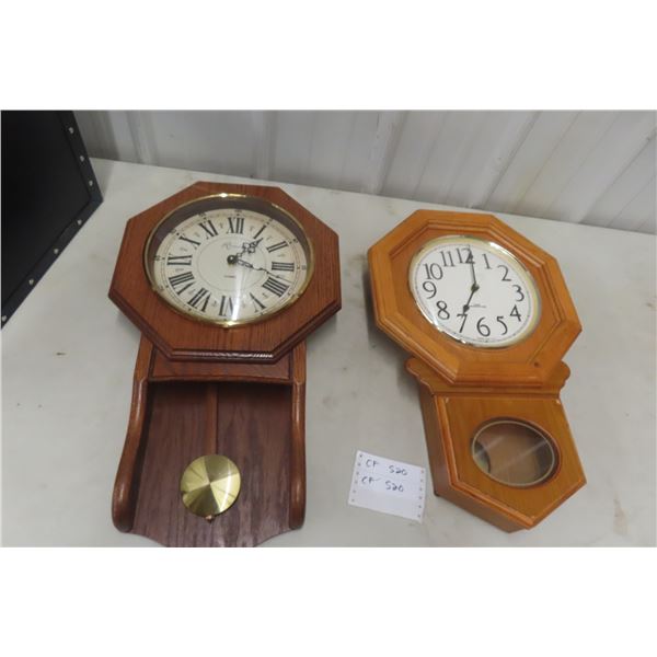 2 Crescent Clocks: 1 Quartz Westminster Chime, 1 Rempel Rensie