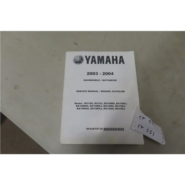 Yamaha Snowmobile Accessories and Manual, 2003–2004 Model – See Photo