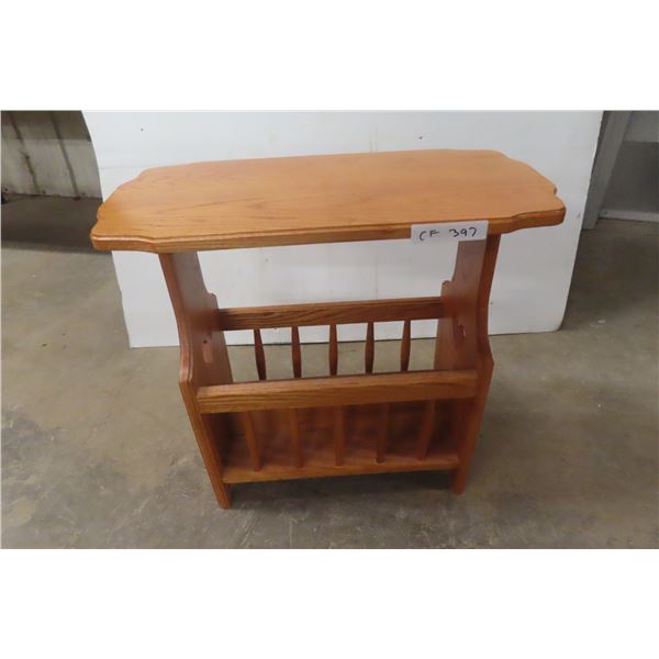 Oak Stand/Magazine Rack, 22" × 24" × 12"
