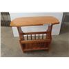 Image 1 : Oak Stand/Magazine Rack, 22" × 24" × 12"