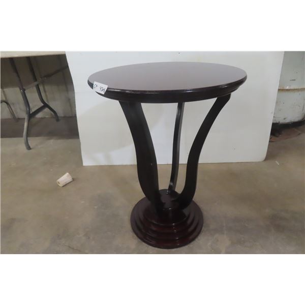 Stand with Clean Finish Side Table, 26" High × 19" Diameter