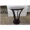 Image 1 : Stand with Clean Finish Side Table, 26" High × 19" Diameter