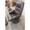 Image 5 : Leather/Leather-Style Swivel Chair and Ottoman