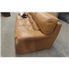 Image 2 : Leather/Leather-Style Couch, 88" Wide