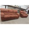 Image 1 : Micro Suede Reclining Couch (88" Wide) and Reclining Love Seat (66" Wide)