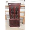 Image 1 : Mahogany Corner China Cabinet, 2-Piece, Approx. 75" × up to 36" × up to 19"