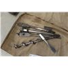 Image 4 : Brace and Drill Bits, Old Press Drill, Wood Bit Organizer