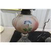 Image 3 : 2 Coal Oil Lamps on Hand-Painted Base with Chimney and Other Wall Mounts