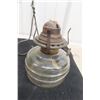 Image 6 : 2 Coal Oil Lamps on Hand-Painted Base with Chimney and Other Wall Mounts