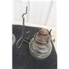 Image 7 : 2 Coal Oil Lamps on Hand-Painted Base with Chimney and Other Wall Mounts