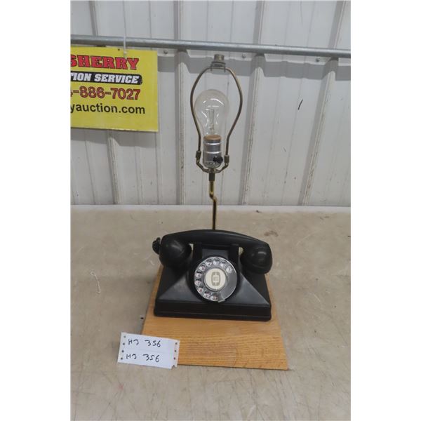 Rustic Vintage Desk Phones and Lamp Combo