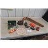 Image 1 : Antique Flat Irons, Wooden Spool Winder, Singer Buttonholer, Agfalux Flash and More