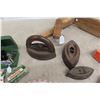 Image 6 : Antique Flat Irons, Wooden Spool Winder, Singer Buttonholer, Agfalux Flash and More