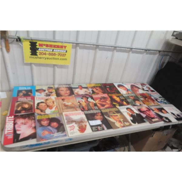 54 Movie Magazines: Tribute, Marquee and Newspaper Star Weekly Tribune, 1960s to 90s