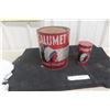 Image 1 : 2 Calumet Baking Powder Tins with Graphics of Proud Chef
