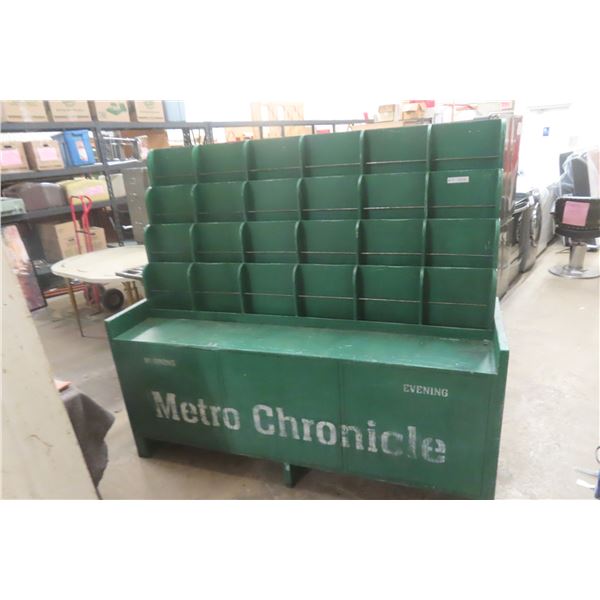 Metro Chronicle Newspaper Stand, 66" × 75" × 24"