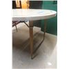Image 5 : Vintage Mid-Century Oval Formica Dining Table with Leaf Motif and Metal Legs 30.5" x 59.5" x 41.5"
