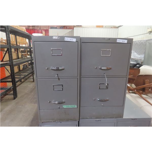 2 Metal 2-Drawer Filing Cabinets, 30½" × 18" × 28"