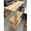 Image 5 : 3 Adjustable Wood Shelving Units: 70" × 35" × 20", 58" × 30" × 13" and 68" × 30" × 13"