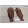 Image 1 : 2x Tribal Wood Carving (22" x 9")