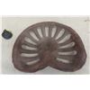 Image 2 : Metal Implement Seat and Antique Crank Tractor Drive Wheel (20" Diameter)