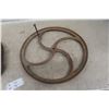 Image 3 : Metal Implement Seat and Antique Crank Tractor Drive Wheel (20" Diameter)