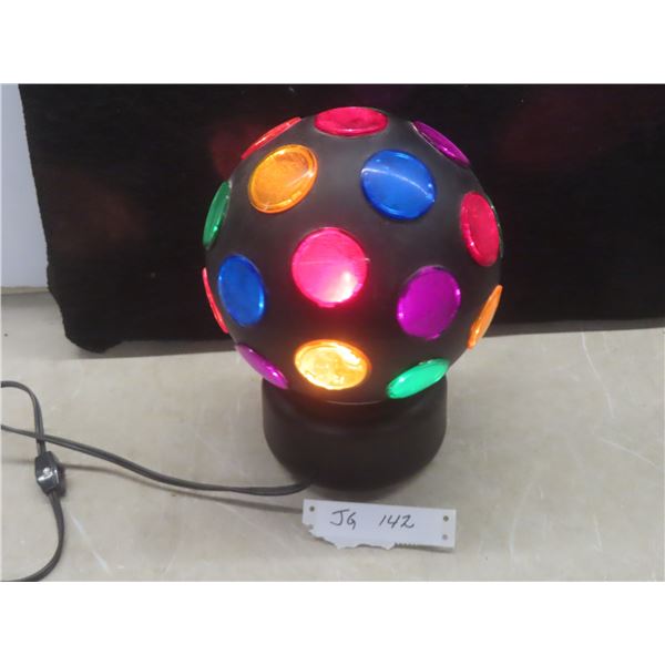 Vintage Electric Spinning Multi-Colored Retro Disco Ball Light — 11¼" Tall
