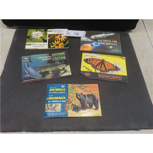 Five Red Rose Brooke Bond Tea Card Albums — All Complete with Cards