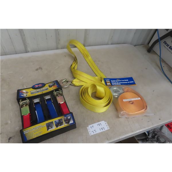 Load & Ratchet Straps and 2 Tow Straps