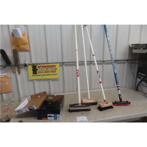 4 Curling Brooms and Ashem Size 13 Curling Shoe & Sliders