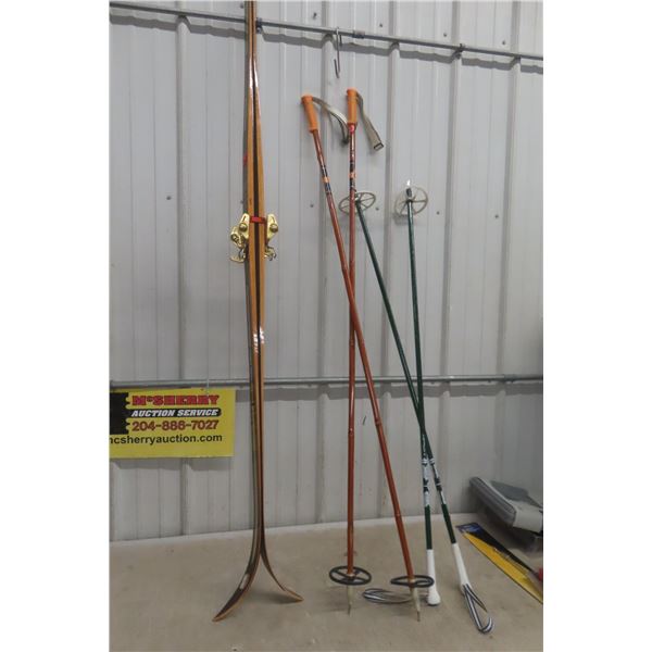 Set of Grasshopper Skis and 2 Sets of Poles