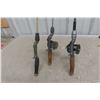 Image 2 : 3 Vintage Fishing Rods and 2 Reels