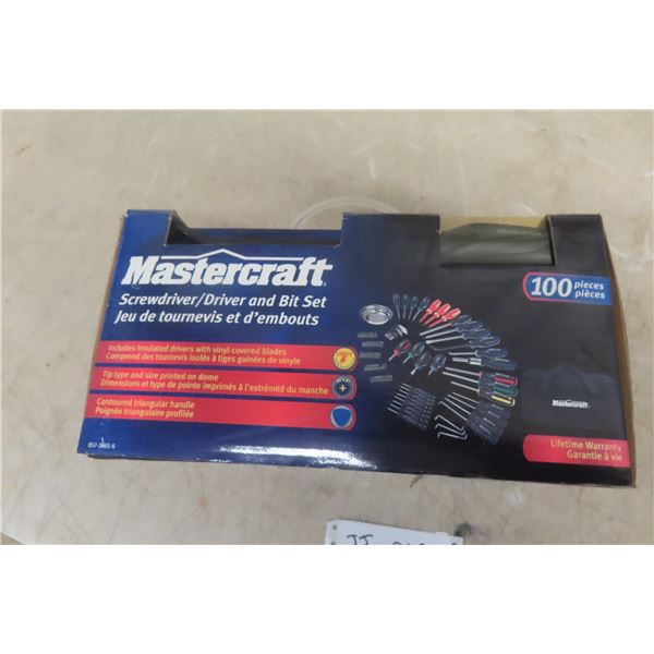 New MasterCraft Screwdriver/Driver and Bit Set – 100-Piece with Case