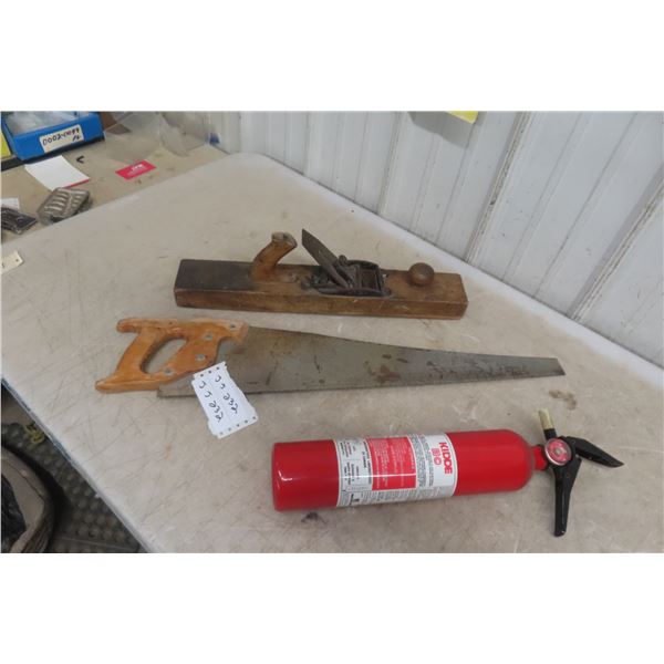 Block Planer, Saw and Fire Extinguisher