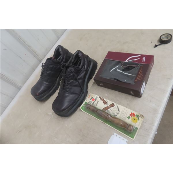 Dress Shoes Size 11, Corkscrew Set and Ice Pick