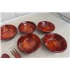 Image 4 : New Turned Wood Salad Bowl Set with Utensils – 9 Pieces