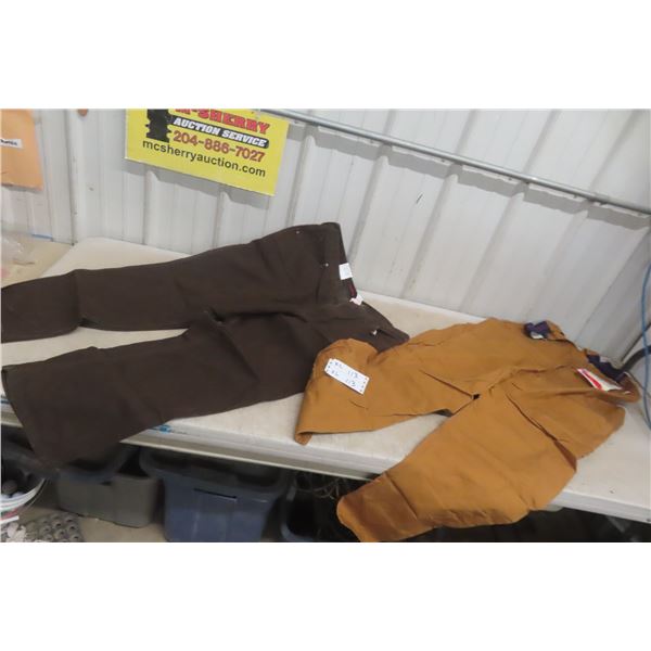 New Tough Duck Richlu Carpenter's Work Pants (42"W x 32"), New Coveralls and Brown Cargo Pants