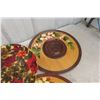 Image 4 : Pair of Vintage MCM Round Wood Trays and One Fab Hardy MCM Round Tray and More