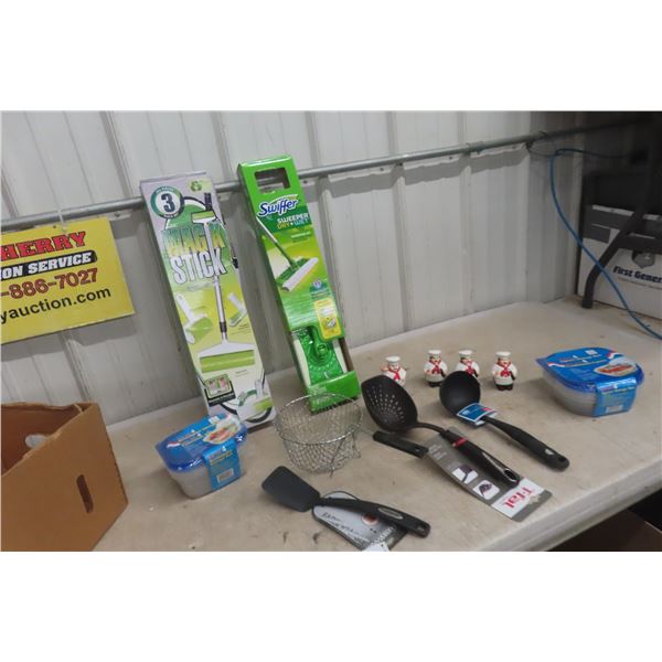 New Swiffer Wet Dry Sweeper, New Re-Usable Lint Roller, New Serving Utensils and Tupperware