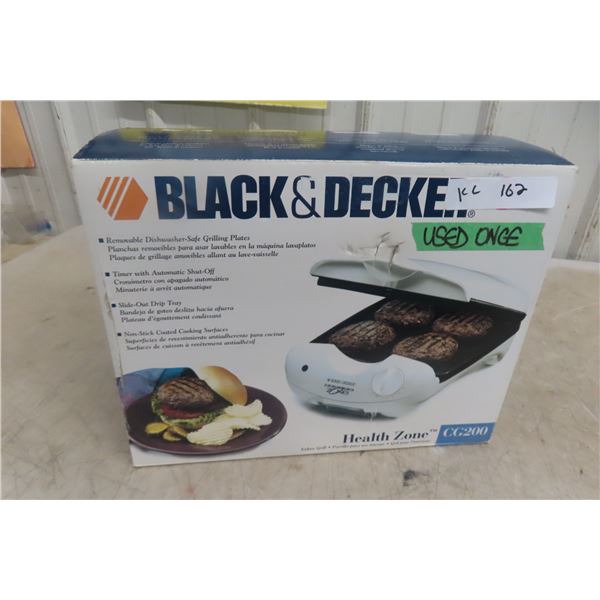 Black & Decker Indoor Grill with Drip Tray – Used Once