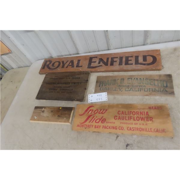 Wood Crate Signs, Biggest 32" x 5 1/2"