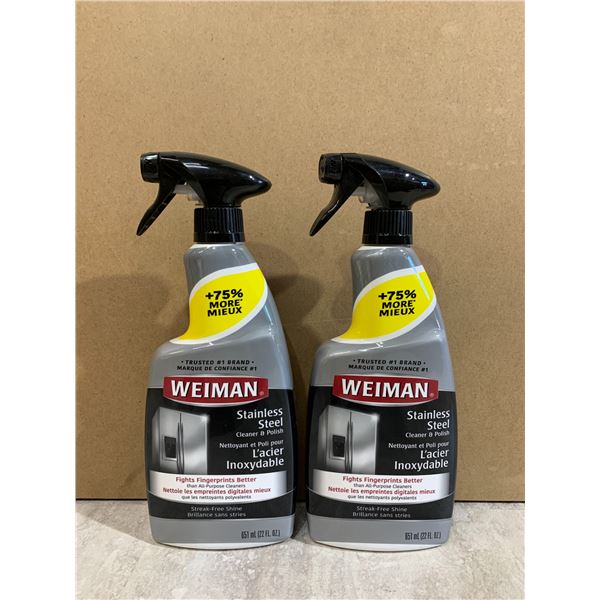 Lot of 2 Weiman Stainless Steel Cleaner And Polisher 651ml